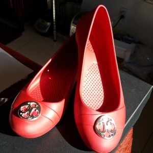 Red Ballet Flat Crocs